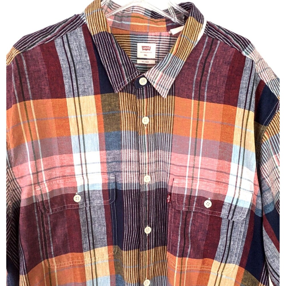 Levi’s Men’s 3XL Big & Tall Linen Cotton Button Front Relaxed Fit Shirt